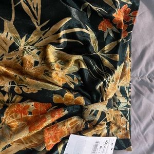 Zara floral velvet wrap miniskirt